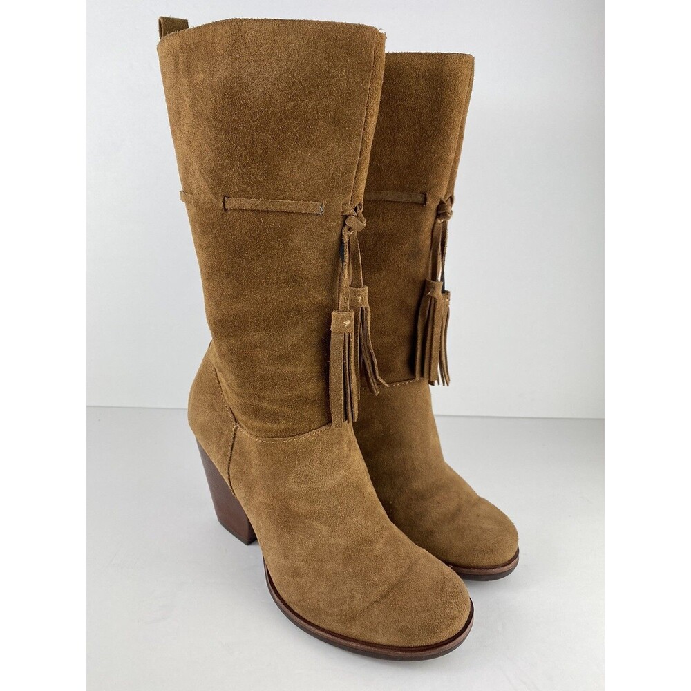 Kork-Ease Boots Ladies 6 M Umbriel Rust Brown Suede Tassel Side Zip  Mid NEW